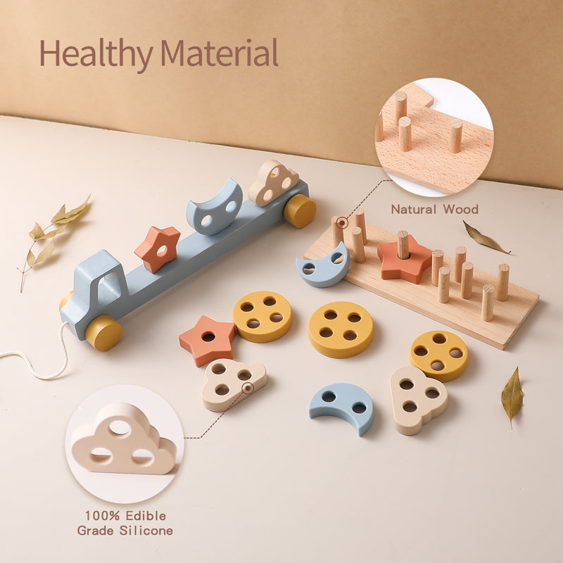 Wooden Trailer - Glide & Learn Montessori Toy