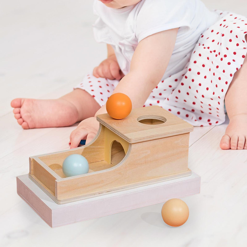 Permanence Box with Tray Three Balls Montessori Toys for 6-12 Months Baby