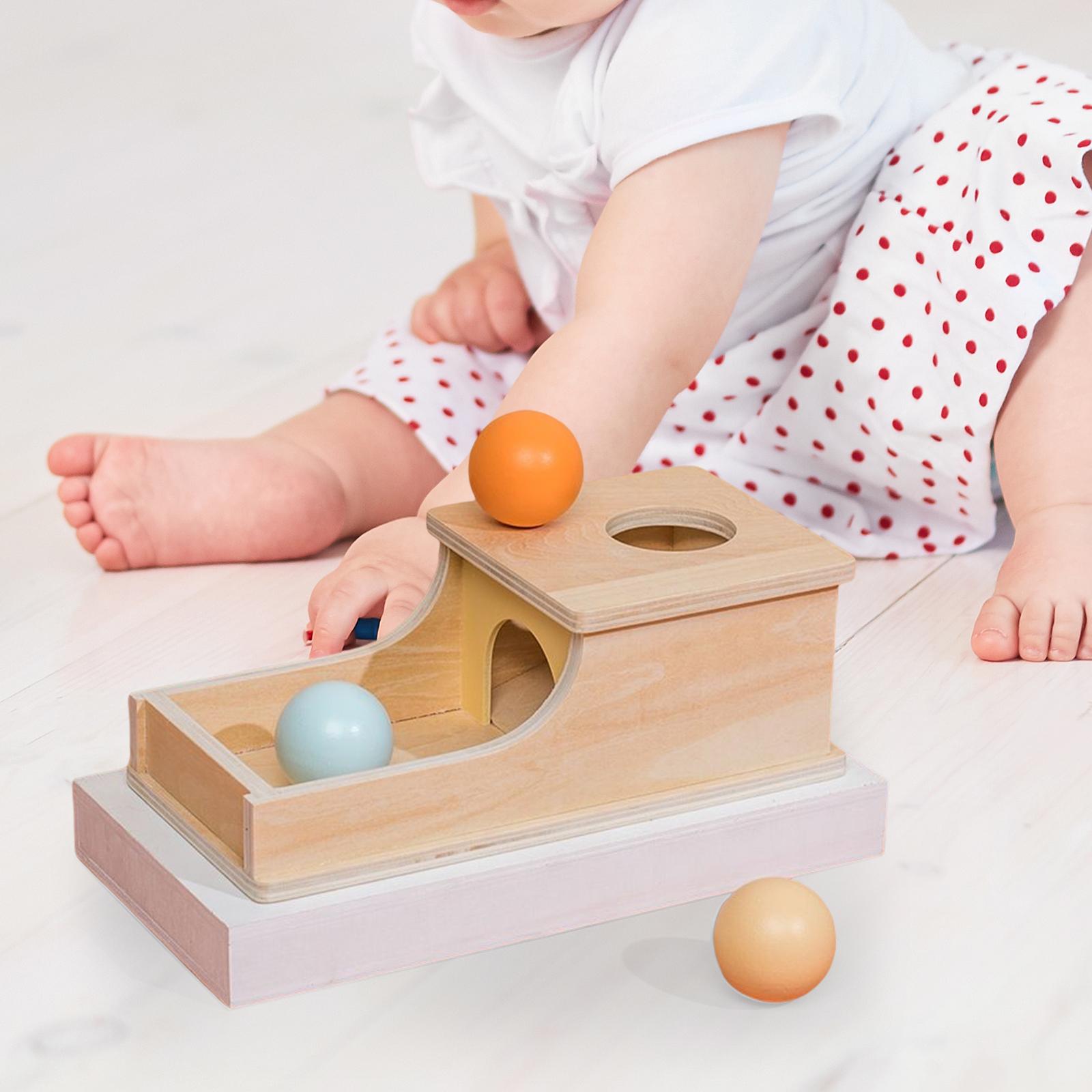 Permanence Box with Tray Three Balls Montessori Toys for 6-12 Months Baby