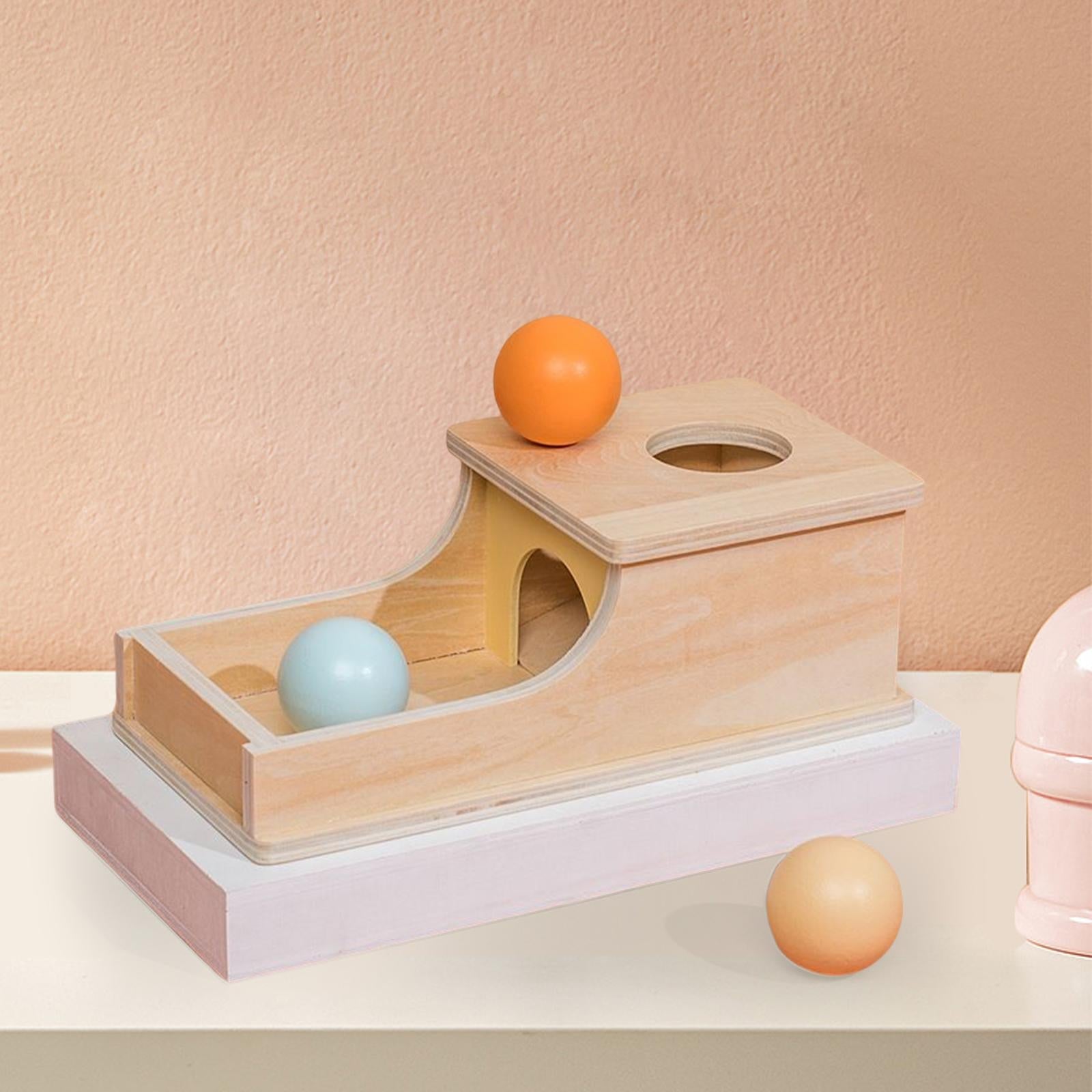 Permanence Box with Tray Three Balls Montessori Toys for 6-12 Months Baby