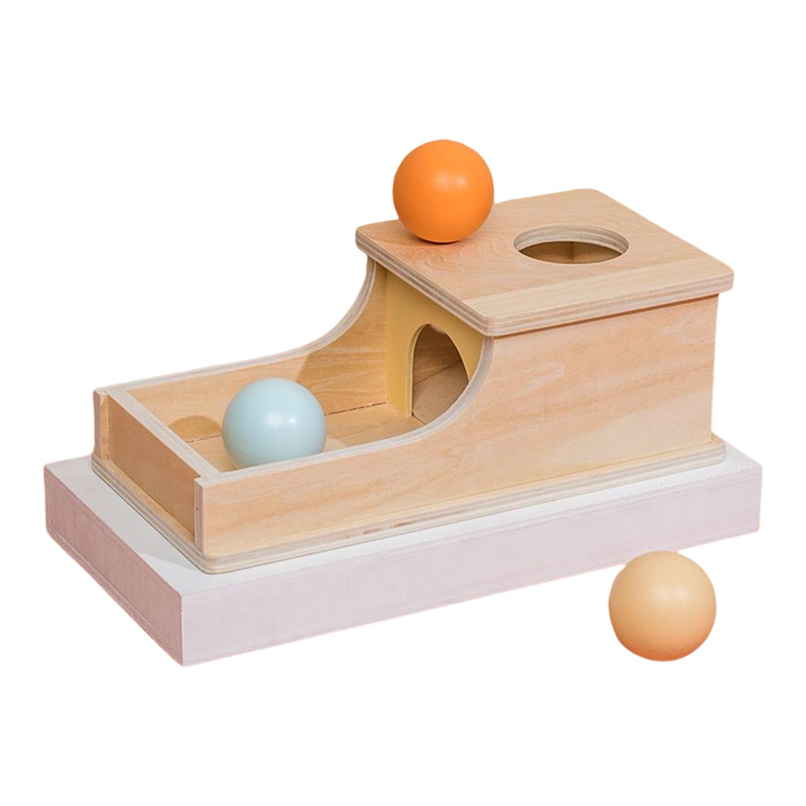 Permanence Box with Tray Three Balls Montessori Toys for 6-12 Months Baby