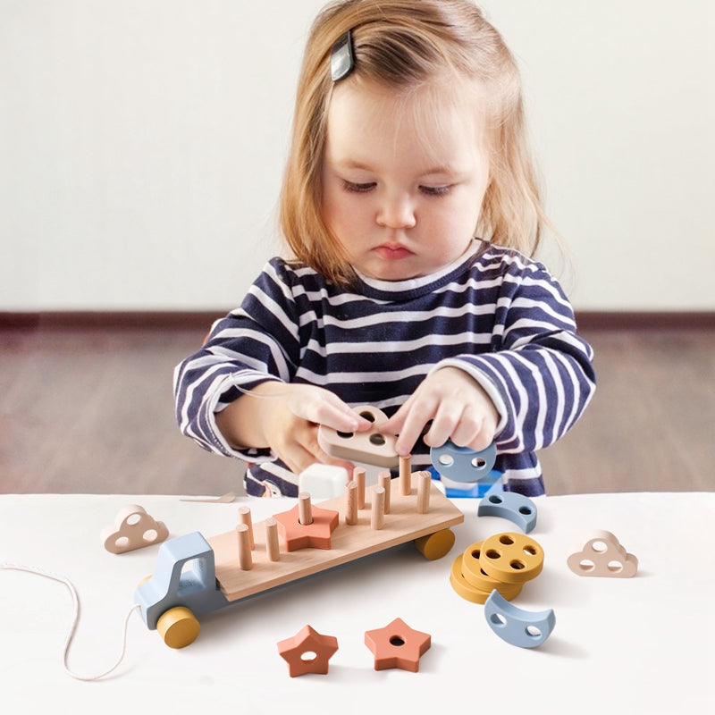 Wooden Trailer - Glide & Learn Montessori Toy