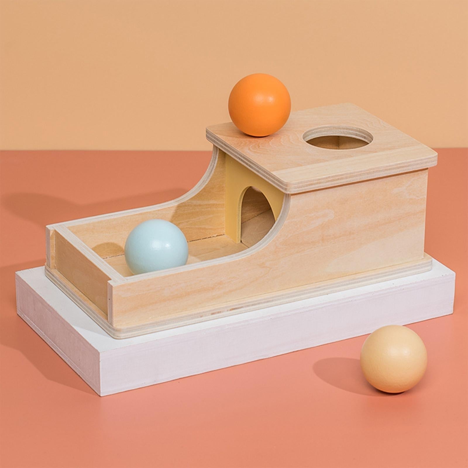 Permanence Box with Tray Three Balls Montessori Toys for 6-12 Months Baby