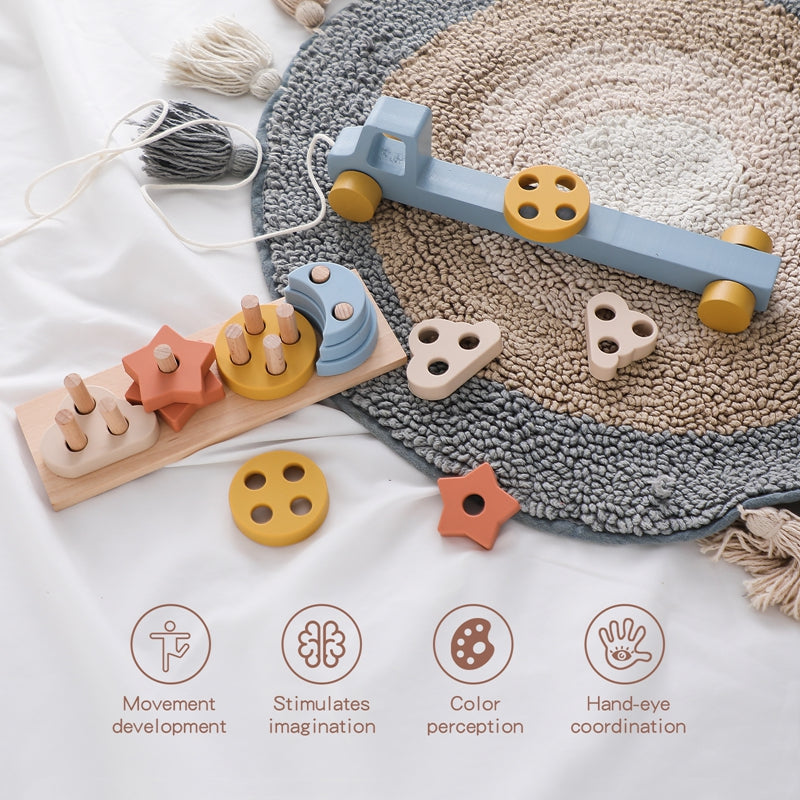 Wooden Trailer - Glide & Learn Montessori Toy