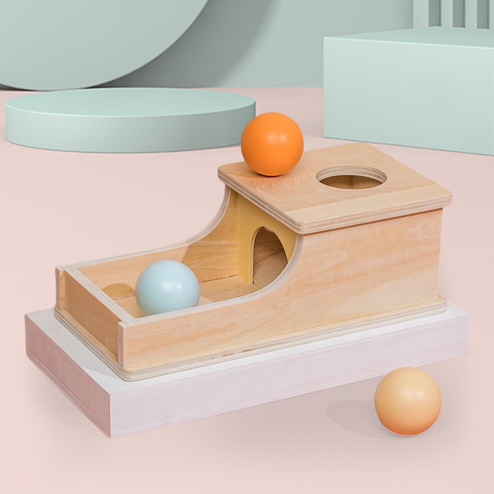 Permanence Box with Tray Three Balls Montessori Toys for 6-12 Months Baby