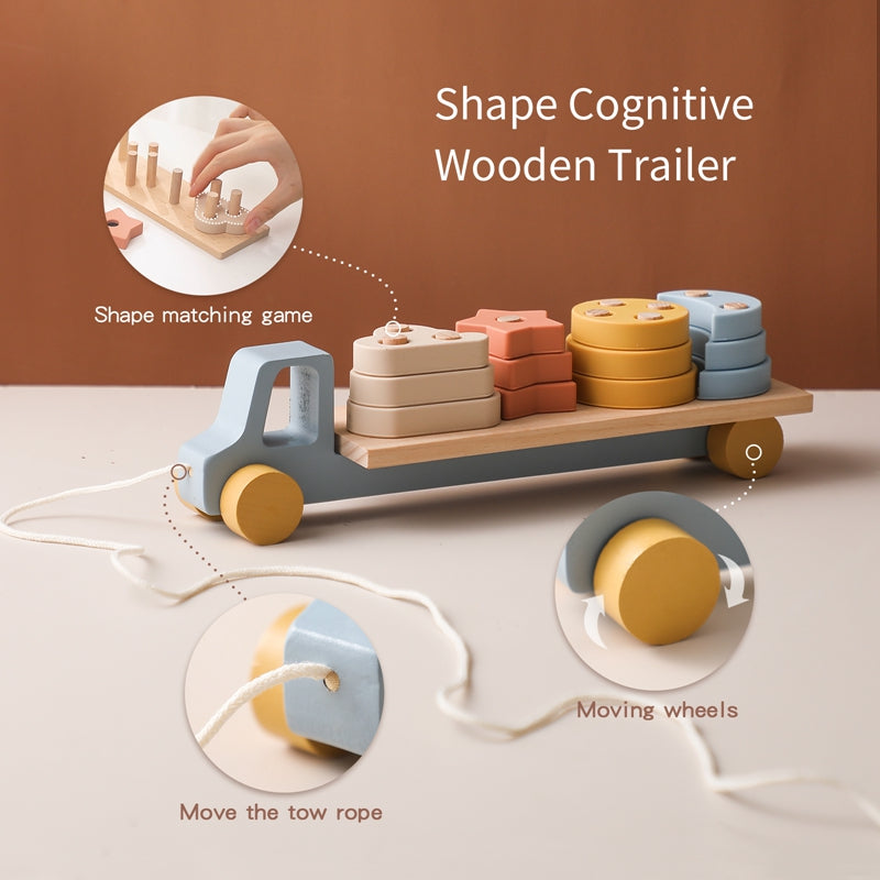 Wooden Trailer - Glide & Learn Montessori Toy